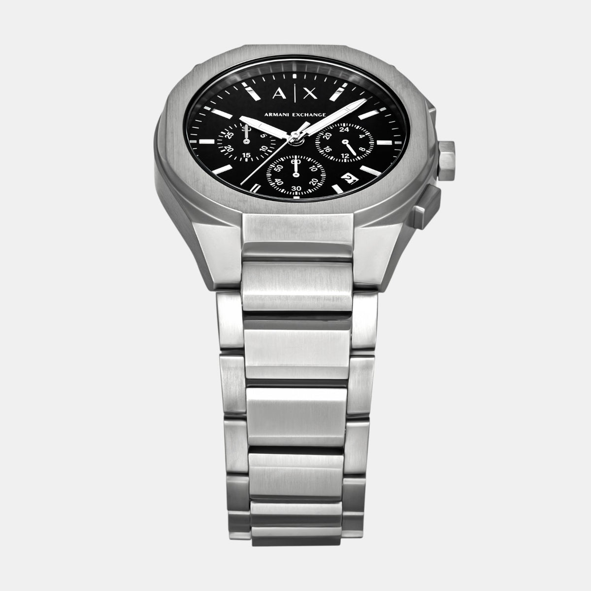 Sync Men Quartz Black Dial Chronograph Stainless Steel Watch AX4186