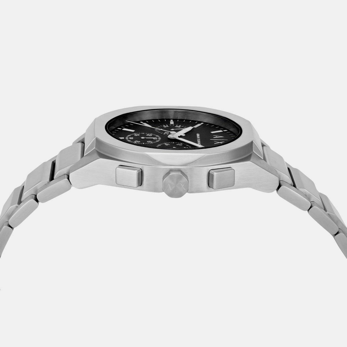 Sync Men Quartz Black Dial Chronograph Stainless Steel Watch AX4186