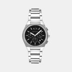 Sync Men Quartz Black Dial Chronograph Stainless Steel Watch AX4186