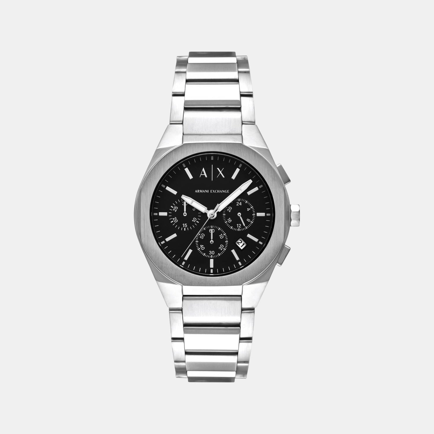 Sync Men Quartz Black Dial Chronograph Stainless Steel Watch AX4186