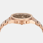 Men Quartz Brown Dial Chronograph Stainless Steel Watch AX4188