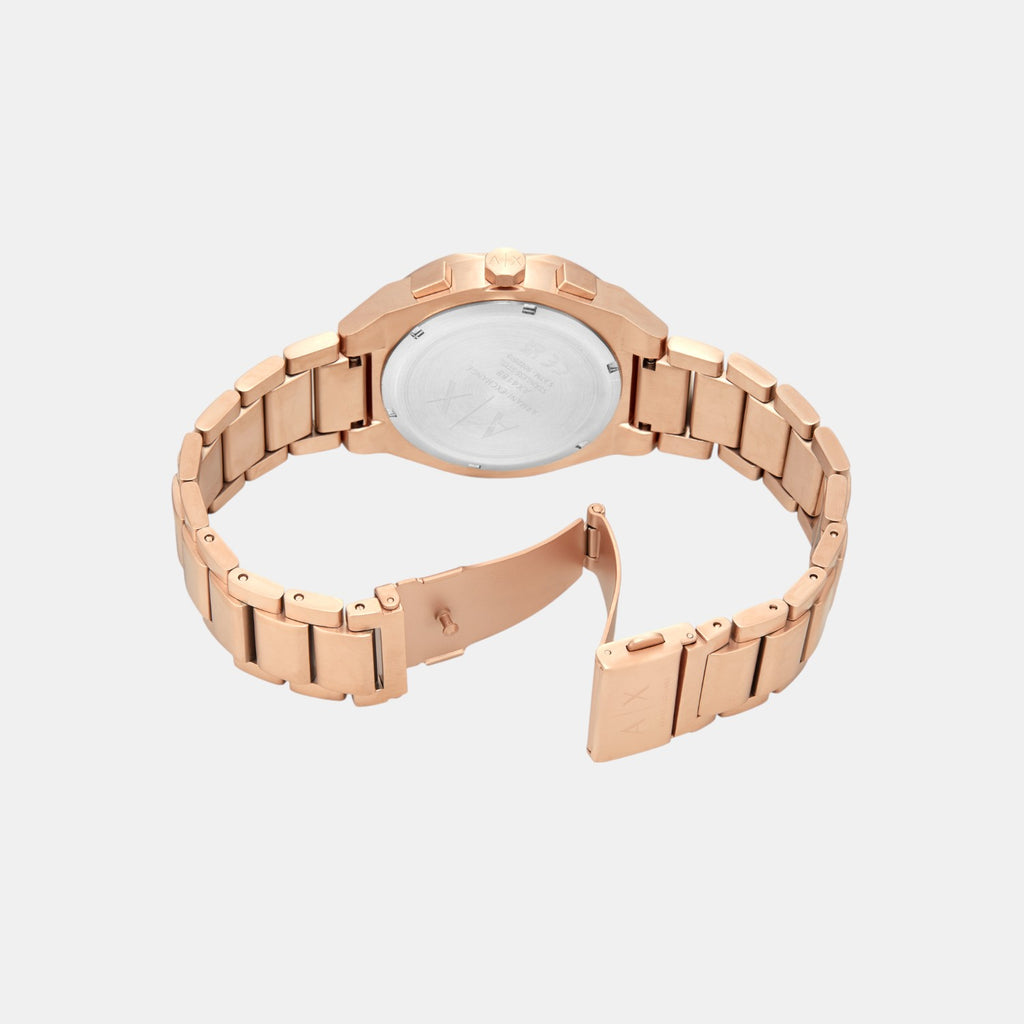 Men Quartz Brown Dial Chronograph Stainless Steel Watch AX4188