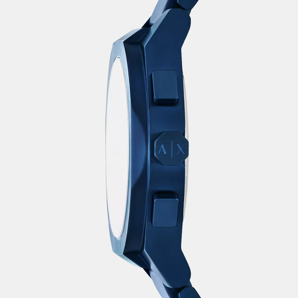 Men Quartz Blue Dial Chronograph Stainless Steel Watch AX4189