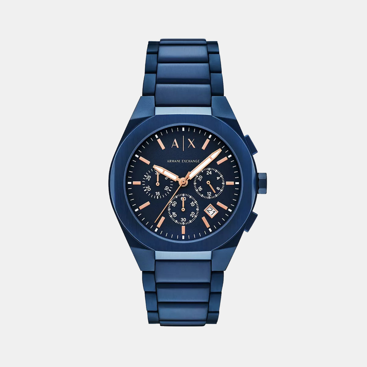 Sync Men Quartz Blue Dial Chronograph Stainless Steel Watch AX4189
