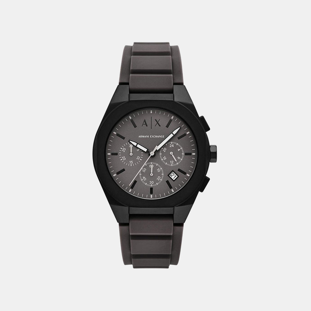 Sync Men Quartz Grey Dial Chronograph Silicone Watch AX4191