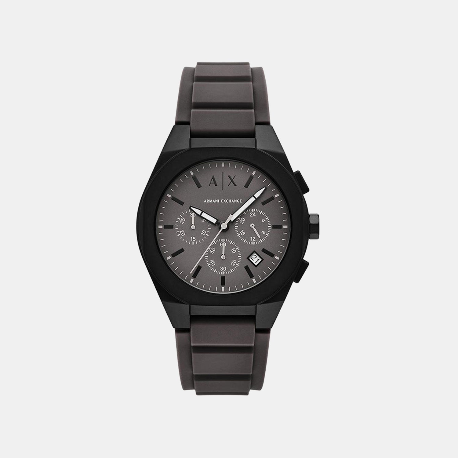 Sync Men Quartz Grey Dial Chronograph Silicone Watch AX4191