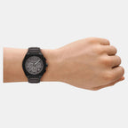Sync Men Quartz Grey Dial Chronograph Silicone Watch AX4191