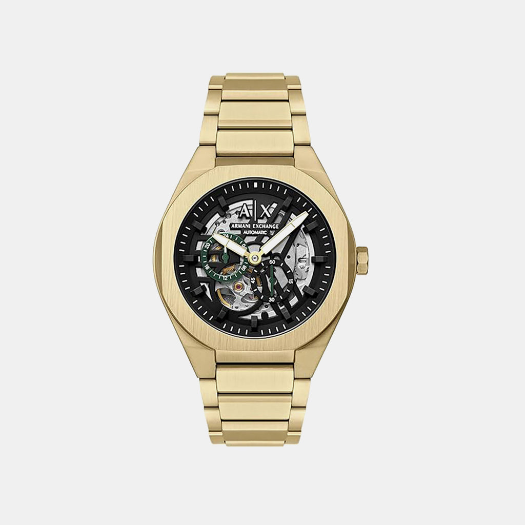 Sync Men Automatic Black Dial Chronograph Stainless Steel Watch AX4194