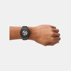 Sync Men Automatic Black Dial Chronograph Stainless Steel Watch AX4196