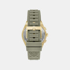 Sync Men Quartz Green Dial Chronograph Silicone Watch AX4197