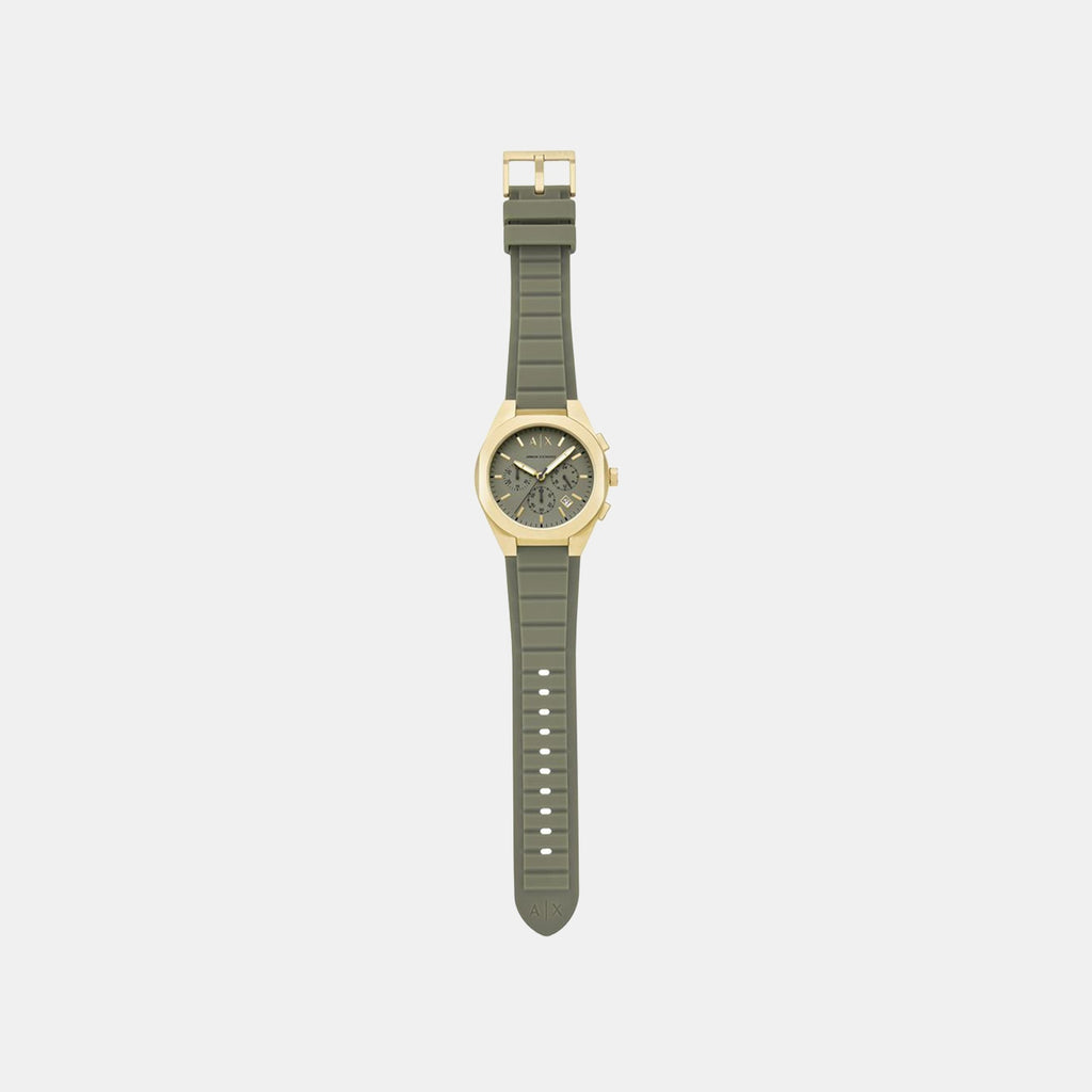 Sync Men Quartz Green Dial Chronograph Silicone Watch AX4197