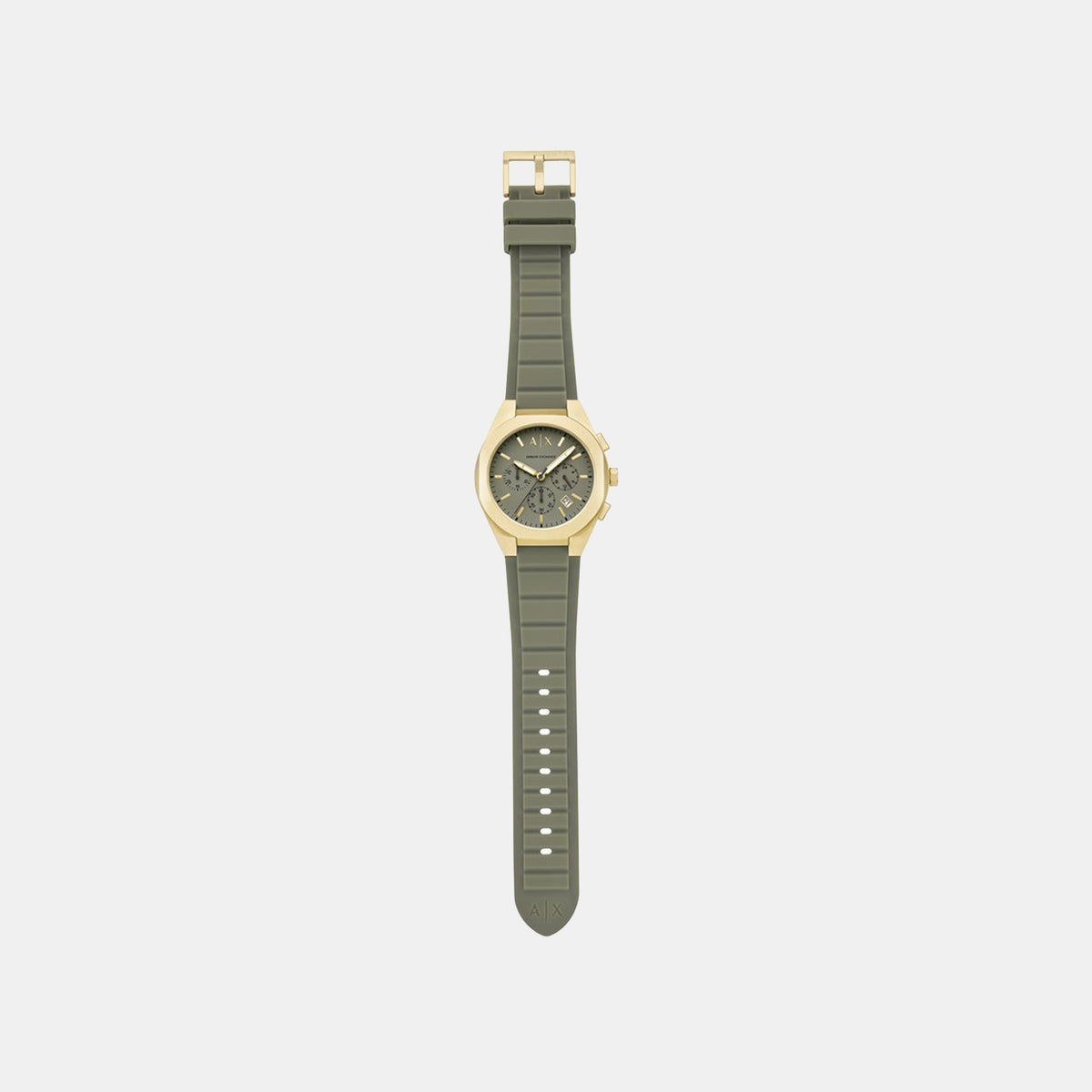 Sync Men Quartz Green Dial Chronograph Silicone Watch AX4197