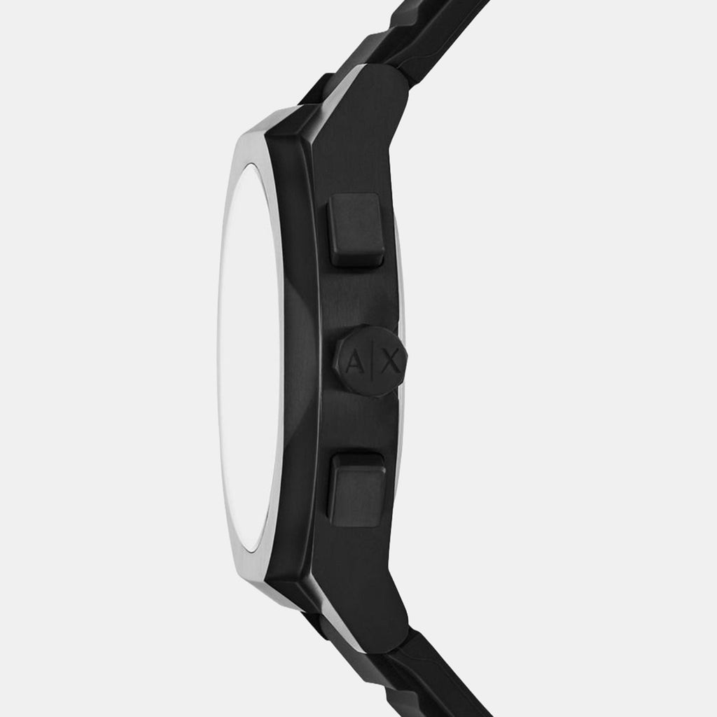 Sync Men Quartz Black Dial Chronograph Silicone Watch AX4198