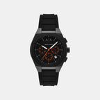 Sync Men Quartz Black Dial Chronograph Silicone Watch AX4198