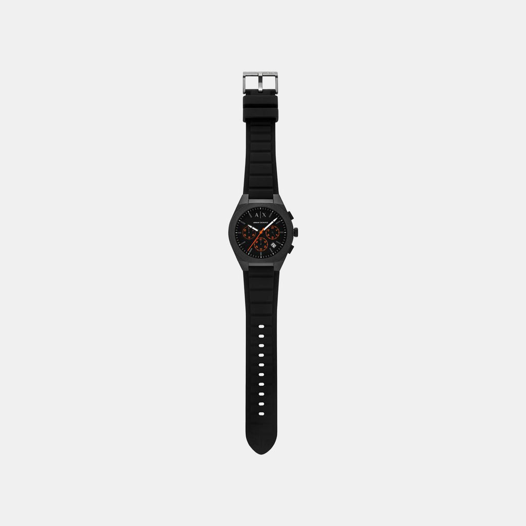 Sync Men Quartz Black Dial Chronograph Silicone Watch AX4198
