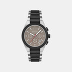 Sync Men Quartz Brown Dial Chronograph Stainless Steel Watch AX4199
