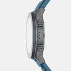 Sync Men Quartz Blue Dial Chronograph Silicone Watch AX4291