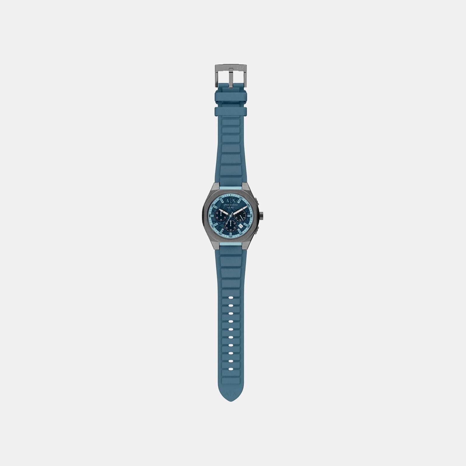 Sync Men Quartz Blue Dial Chronograph Silicone Watch AX4291