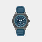 Sync Men Quartz Blue Dial Chronograph Silicone Watch AX4291