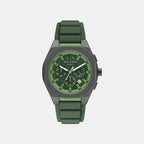 Sync Men Quartz Green Dial Chronograph Silicone Watch AX4292