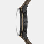 Men Quartz Brown Dial Chronograph Silicone Watch AX4293