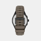 Men Quartz Brown Dial Chronograph Silicone Watch AX4293