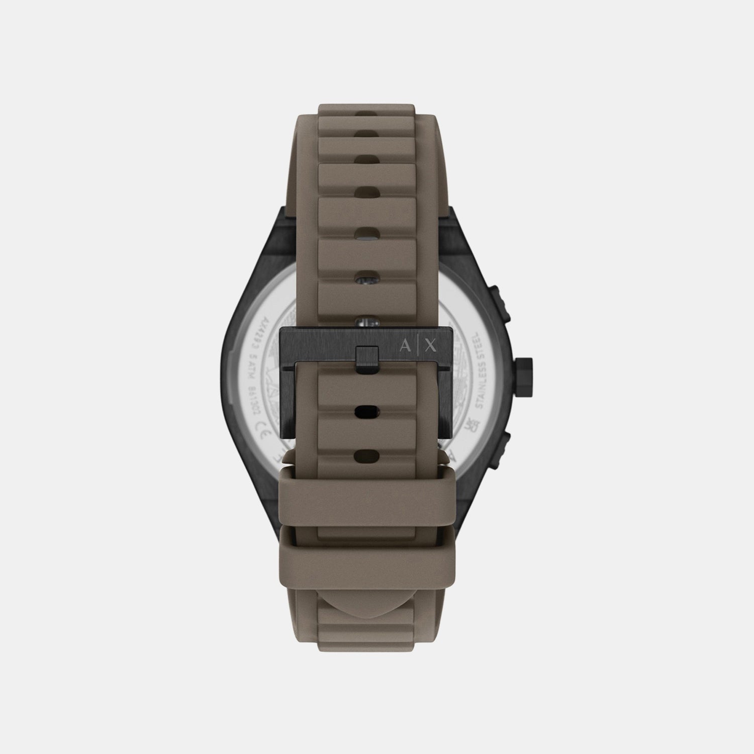 Men Quartz Brown Dial Chronograph Silicone Watch AX4293