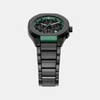 Men Quartz Black Dial Chronograph Stainless Steel Watch AX4294