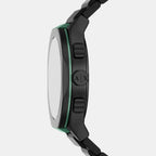 Men Quartz Black Dial Chronograph Stainless Steel Watch AX4294