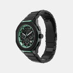 Men Quartz Black Dial Chronograph Stainless Steel Watch AX4294