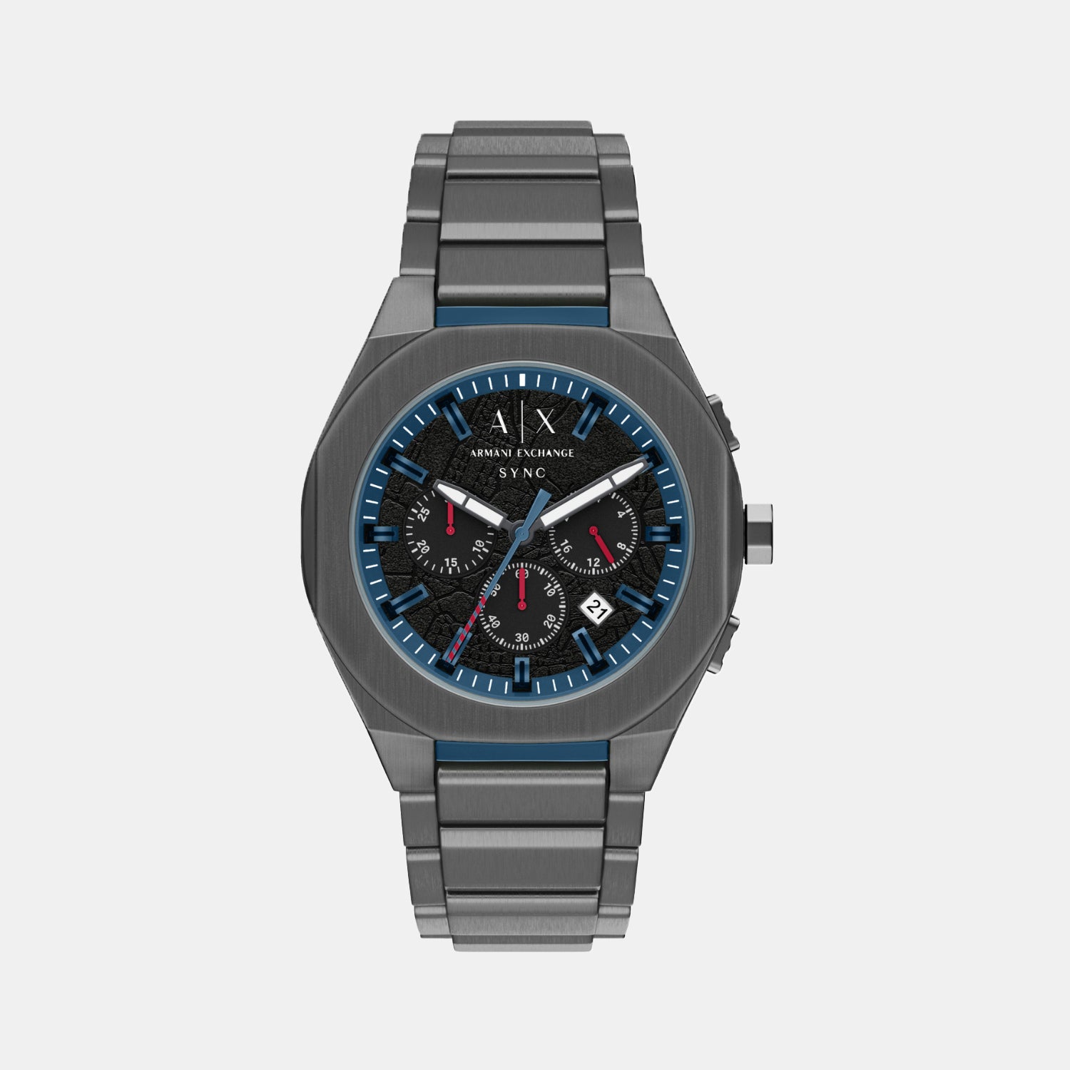 Men Quartz Black Dial Chronograph Stainless Steel Watch AX4295