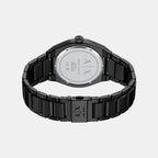Sync Men Quartz Black Dial Analog Stainless Steel Watch AX4301