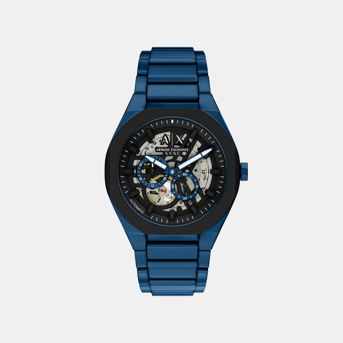 Men Automatic Black Dial Analog Stainless Steel Watch AX4303