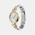 Women Quartz Silver Dial Analog Stainless Steel Watch AX4406