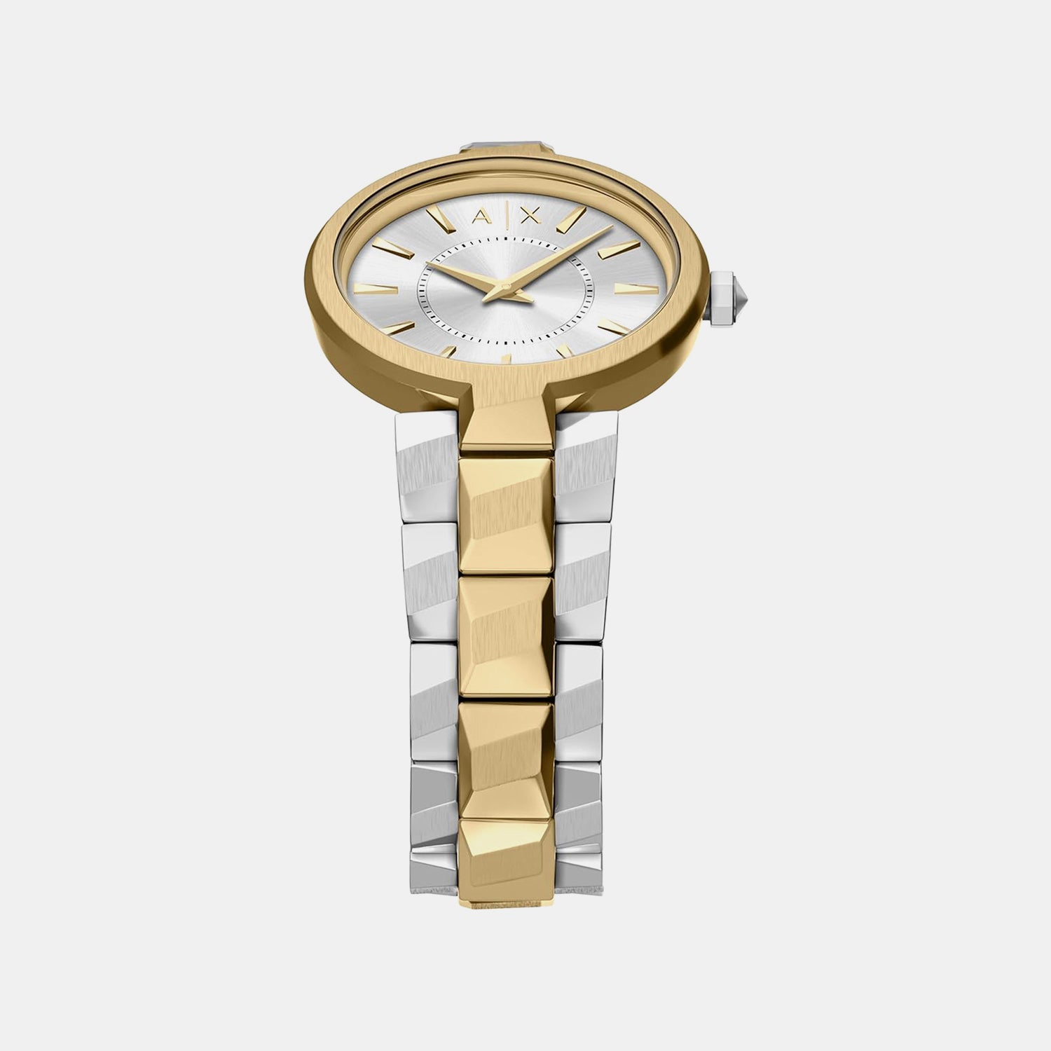 Women Quartz Silver Dial Analog Stainless Steel Watch AX4406