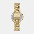 Women Quartz Gold Dial Analog Stainless Steel Watch AX4407