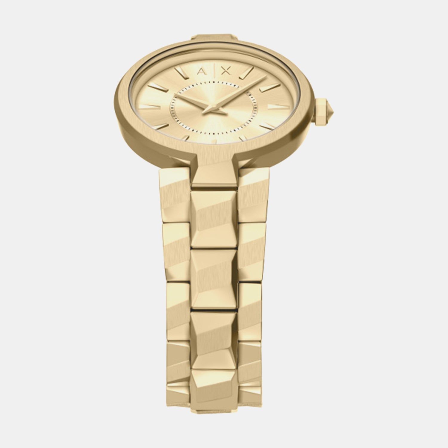 Women Quartz Gold Dial Analog Stainless Steel Watch AX4407