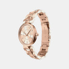 Women Quartz Rose Gold Dial Analog Stainless Steel Watch AX4408