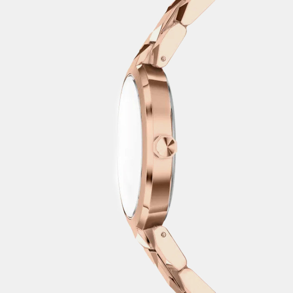 Women Quartz Rose Gold Dial Analog Stainless Steel Watch AX4408