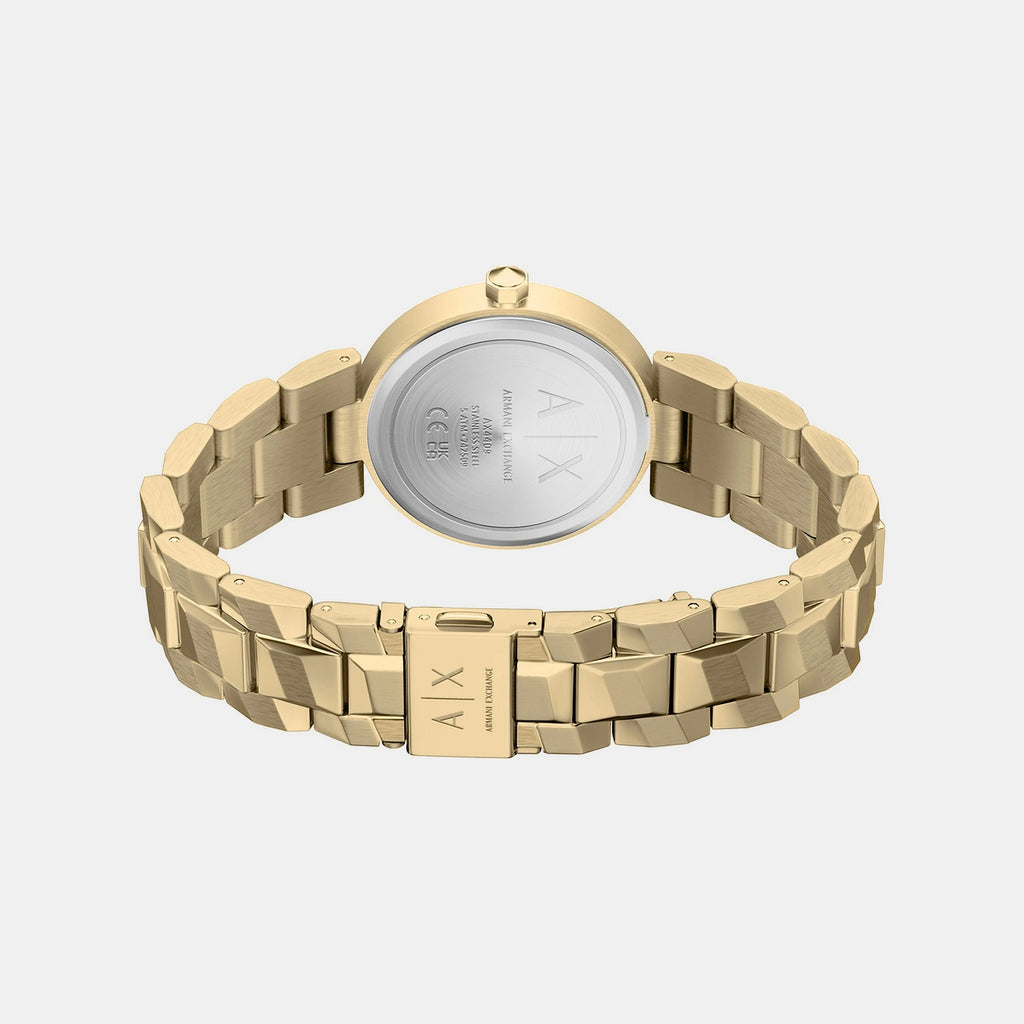 Women Quartz Grey Dial Analog Stainless Steel Watch AX4409