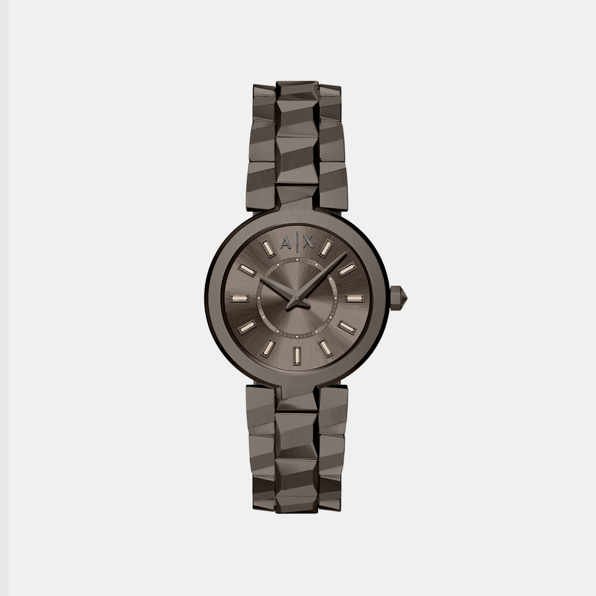 Women Quartz Brown Dial Analog Stainless Steel Watch AX4410