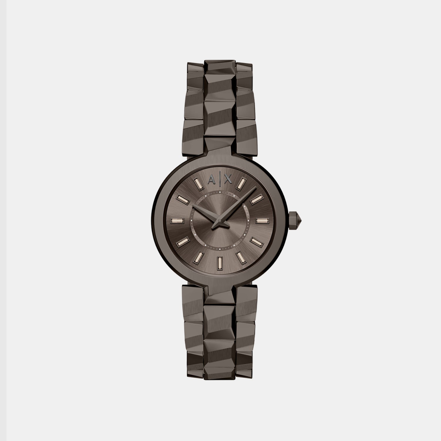 Women Quartz Brown Dial Analog Stainless Steel Watch AX4410