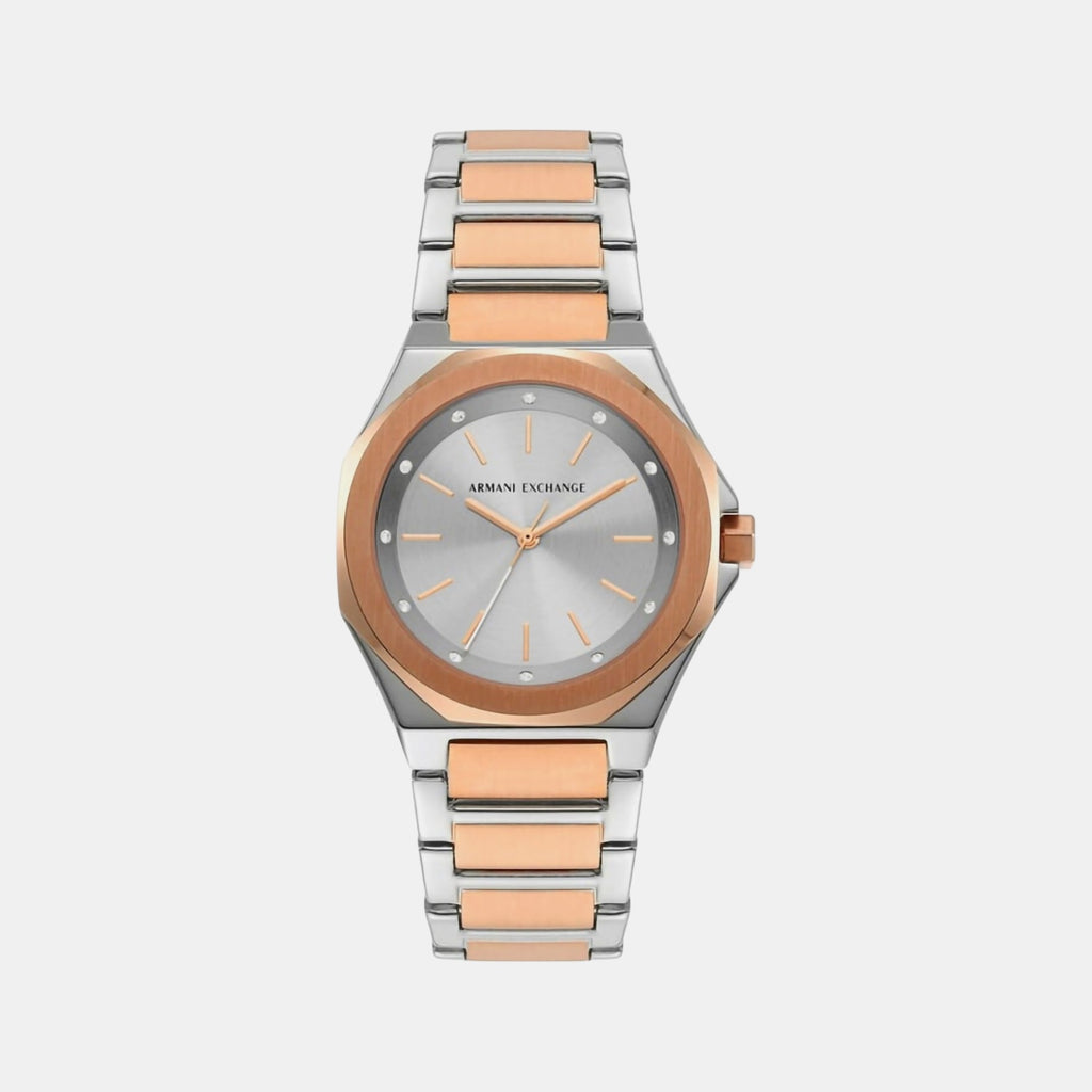 Andrea Women Quartz Silver Dial Analog Stainless Steel Watch AX4607