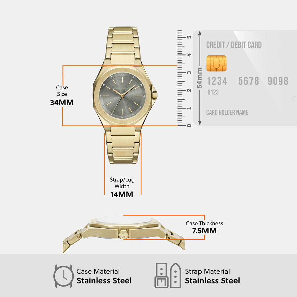 Armani Exchange Hexagonal Quartz Analog Women watch