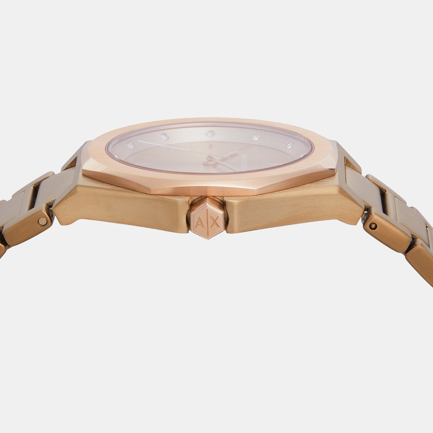 Women Quartz Gold Dial Analog Stainless Steel Watch AX4616