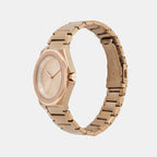 Armani Exchange Women Hexagonal Beige Gold watch