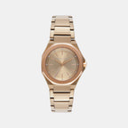 Women Quartz Beige Gold Dial Analog Stainless Steel Watch AX4616