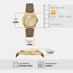 Women Quartz Gold Dial Analog Leather Watch AX4617