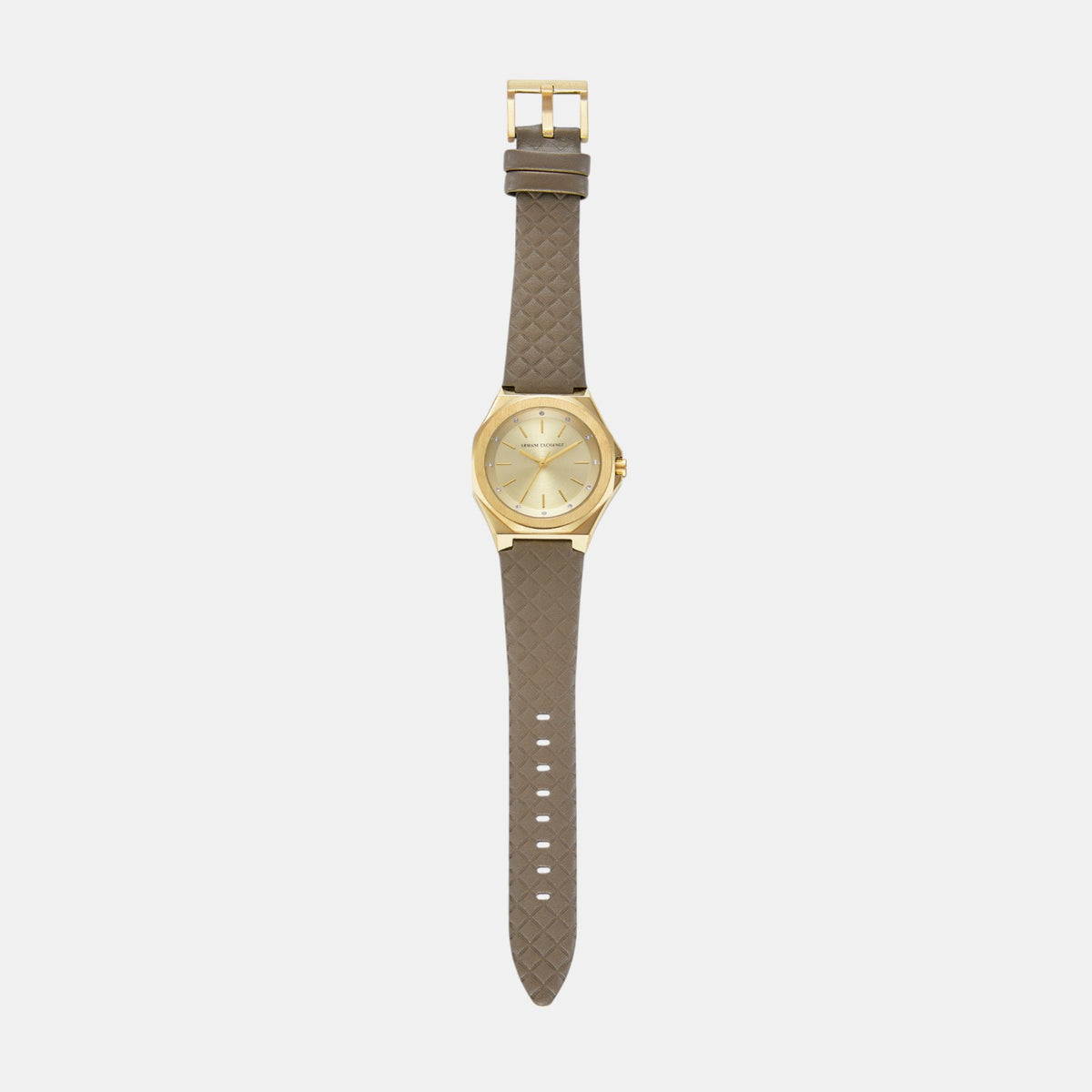 Women Quartz Gold Dial Analog Leather Watch AX4617