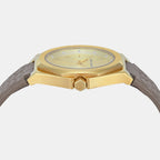 Women Quartz Gold Dial Analog Leather Watch AX4617